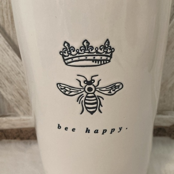 Rae Dunn Queen Bee Happy Crown Canister with Wooden Lid - Picture 2 of 8